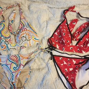 2 Victoria's Secret Bikinis Size Large Adjustable